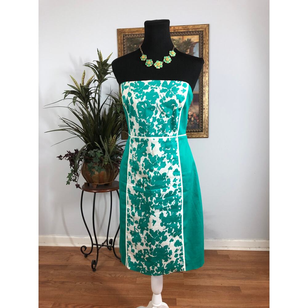 New York & Company Dress Women Size 10 Strapless Floral Sheath Cottage Boho
